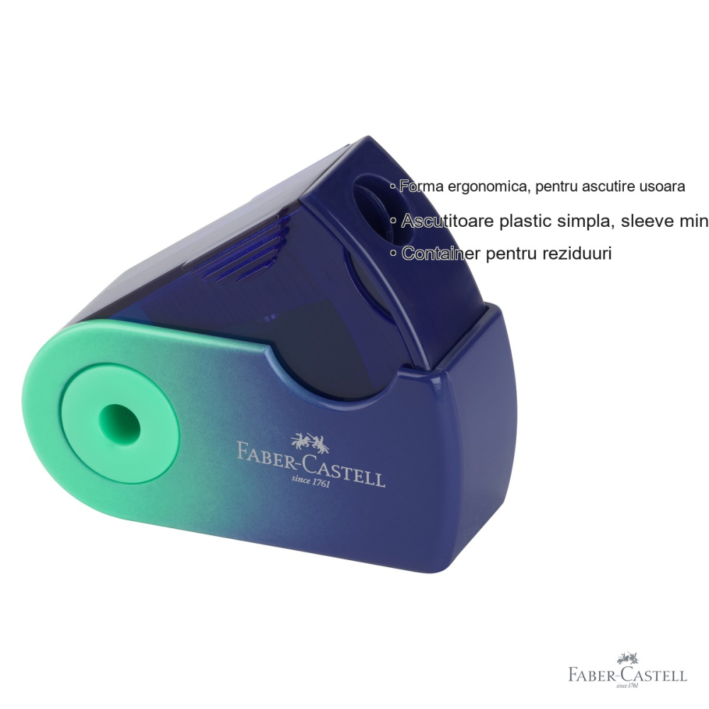 Ascutitoare plastic simpla Faber-Castell Flow Sleeve Mini, ergonomica, pentru creioane grafit si colorate [3]