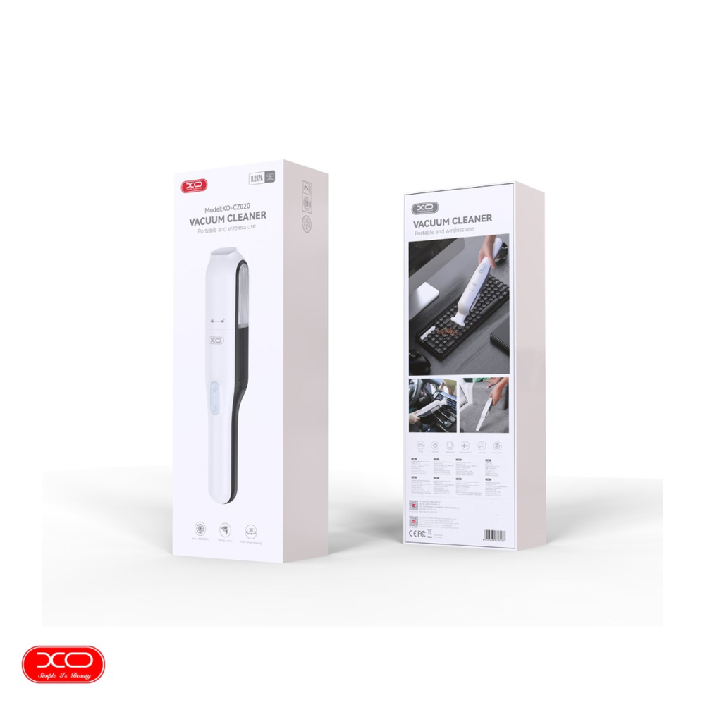 Aspirator pentru masina XO car CZ020 wireless 65W 6.7Kpa, 5000 mAh, cu accesorii, interfata USB-C, Alb [5]