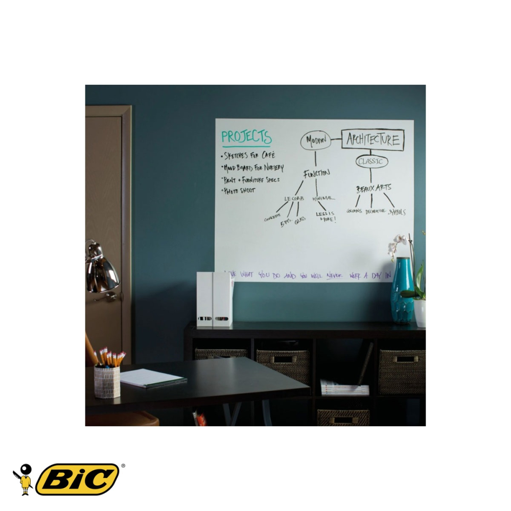 Autocolant tip tabla alba Bic Velleda, 45 x 50 cm, suprafata pentru scris si sters, pentru prezentari si creativitate [4]