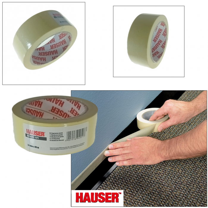 Banda adeziva de mascare, 38mm latime x 40m lungime, Hauser 94951, alba [5]