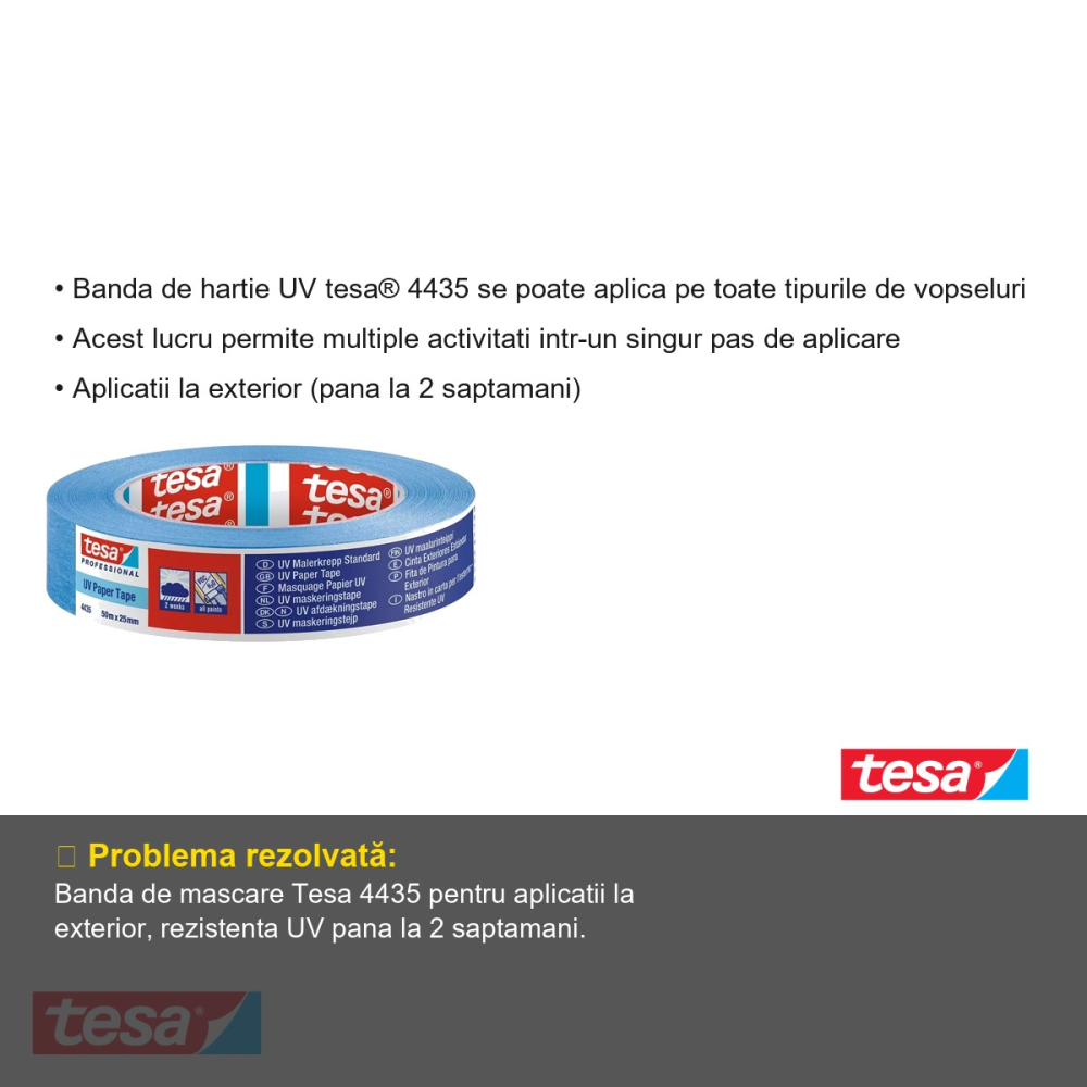 BANDA ADEZIVA MASCARE PP EXTERIOR 50M*25MM ALBASTRA TESA [3]