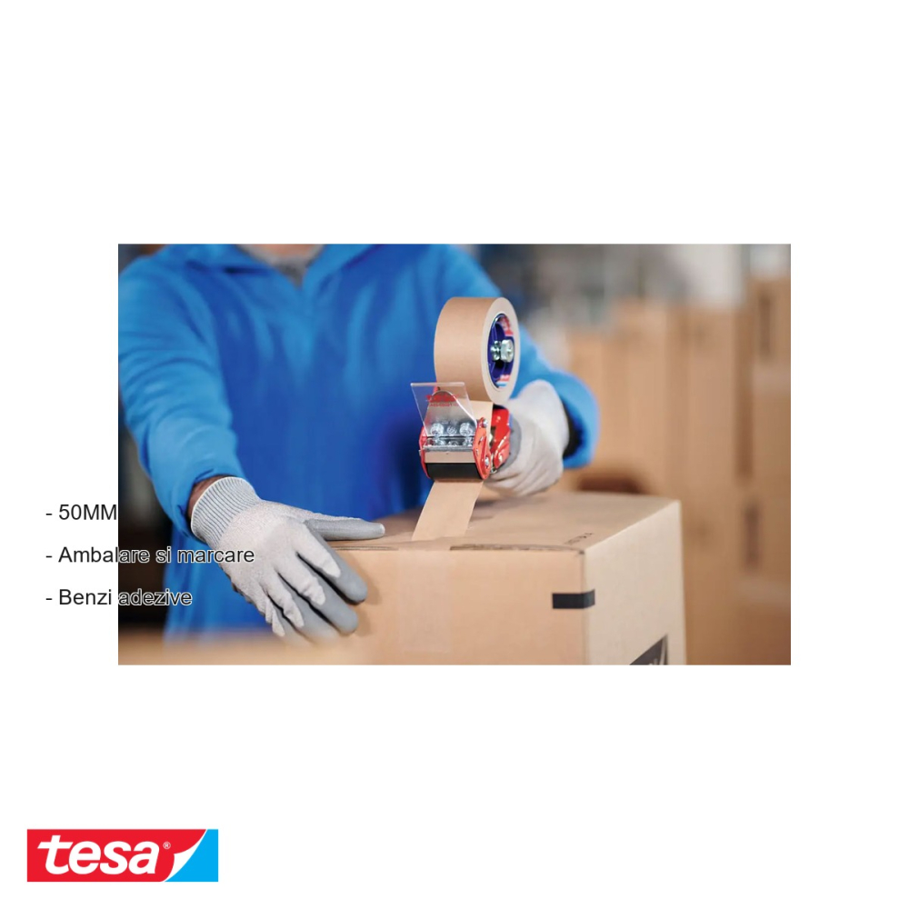 BANDA ADEZIVA AMBALARE HARTIE MARO 50M*50MM TESA [2]