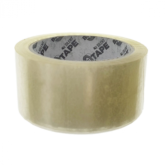 Banda adeziva tip scotch, 48 mm x 66 m, silentioasa, Be Tape Silent, solvent, transparenta [5]