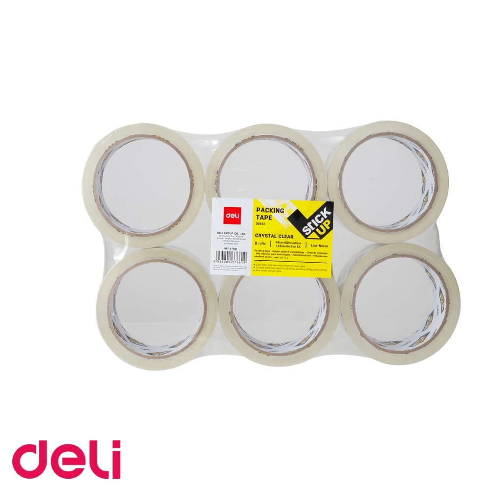 Banda adeziva transparenta Deli, 48 mm x 50 m, pentru lipit, sigilat si corectat [5]