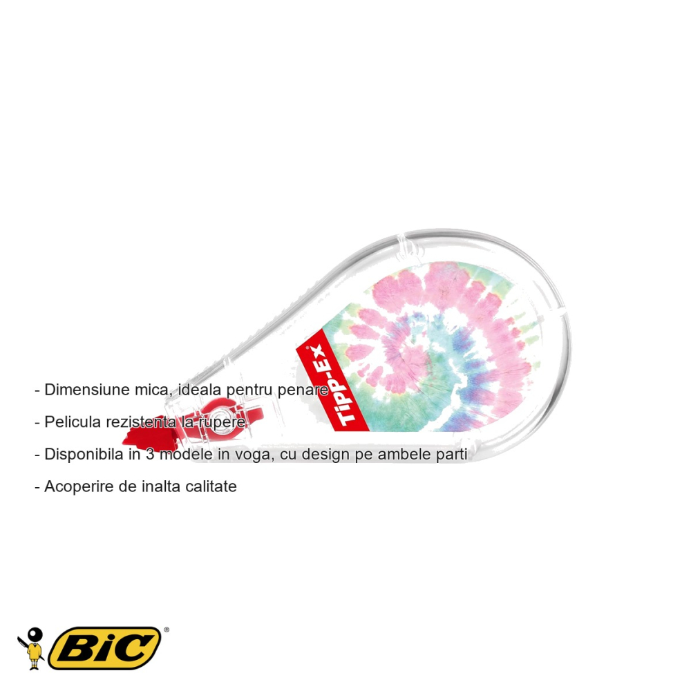 Banda corectoare Bic Pocket Decors, 5 mm x 6 m, mini, design decorativ, pentru uz scolar si birou [2]