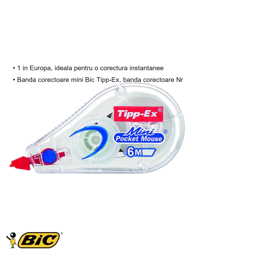 Banda corectoare Bic Tipp-Ex Mini Pocket Mouse, 5mm x 5m, compacta, pentru corectare rapida si curata [3]