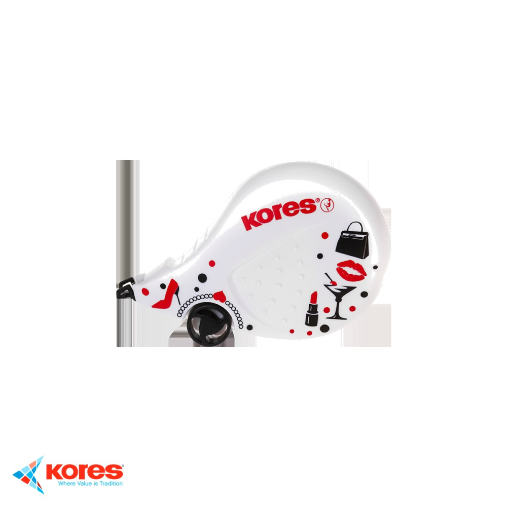 Banda corectoare Kores Scooter Black White, 4.2mm x 8m, film uscat cu rescriere imediata, pentru birou si scoala [4]