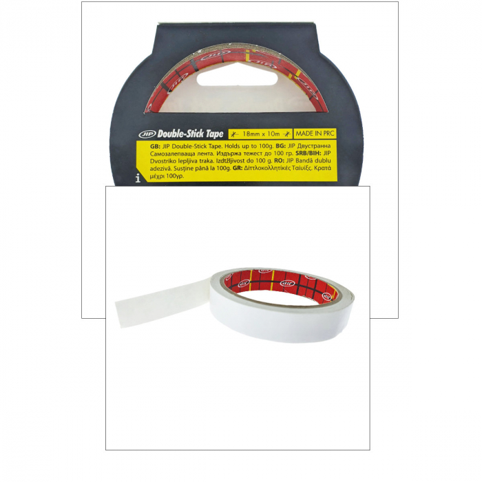 Banda Dubla Adeziva JIP 10603, 18mm x 10m, pentru lipiri rezistente si versatile, Alba [4]