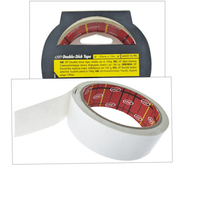 Banda Dubla Adeziva JIP 10604, 30mm x 10m, pentru lipiri rezistente si versatile, Alba [3]