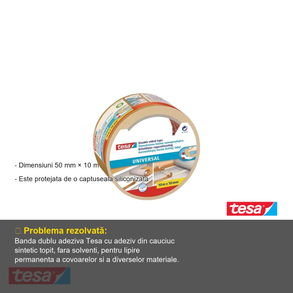 BANDA DUBLU ADEZIVA ALBA 10 M x 50 MM TESA [2]