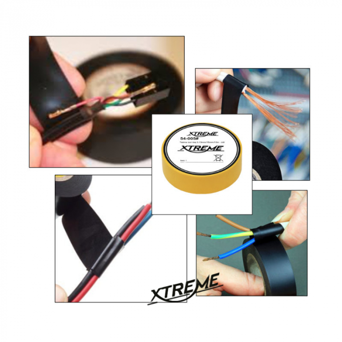 Banda izolatoare adeziva, XTREME 07055, 0.13mmx15mm, 10m lungime, PVC, galbena [5]