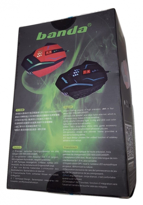 Mouse Banda USB [V8] GAMING 7D 1.7m cablu [3]