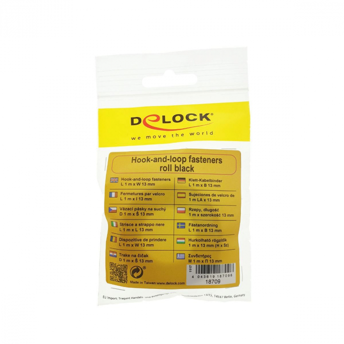 Banda scai Delock, pentru prindere cabluri, lungime 1m, latime 13mm, neagra [4]