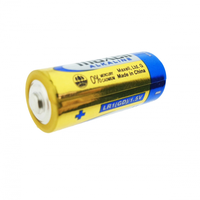 Baterie alcalina Maxell LR1 / N / AM5, 1.5V, capacitate 800-1000 mAh, 12mm diametru x 30mm inaltime, in blister [3]