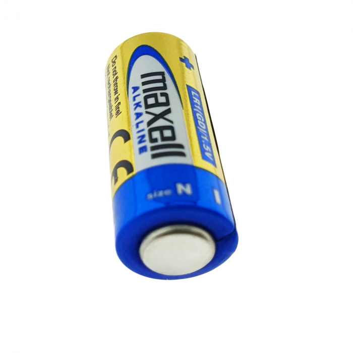 Baterie alcalina Maxell LR1 / N / AM5, 1.5V, capacitate 800-1000 mAh, 12mm diametru x 30mm inaltime, in blister [6]