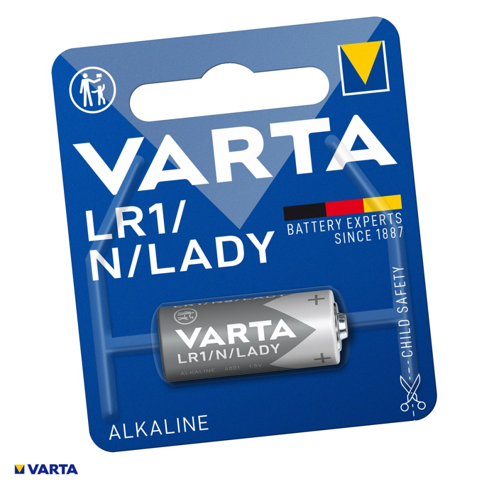 Baterie alcalina VARTA N LR1 910A, tip 4001, 1.5 V, 850 mAh, 12 x 30.2 mm, in blister [1]