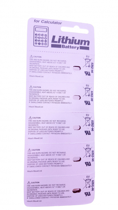 Baterie Litiu 3V 170mAh, Dimensiuni 20 x 2.5 mm Maxell Blister 5 [5]