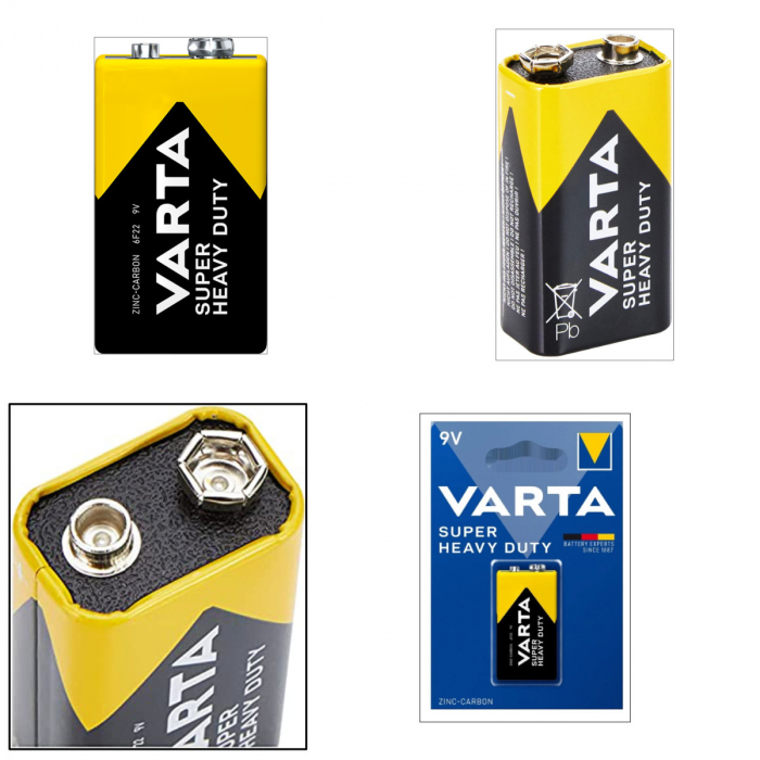 Baterie de 9V, Varta Super Heavy Duty 55642, 6F22, in blister [3]