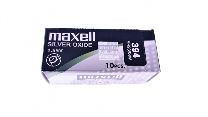 Baterie de ceas, oxid de argint SR936SW Maxell 1.55V tip buton 394 (AG9), 1 bucata/blister [5]