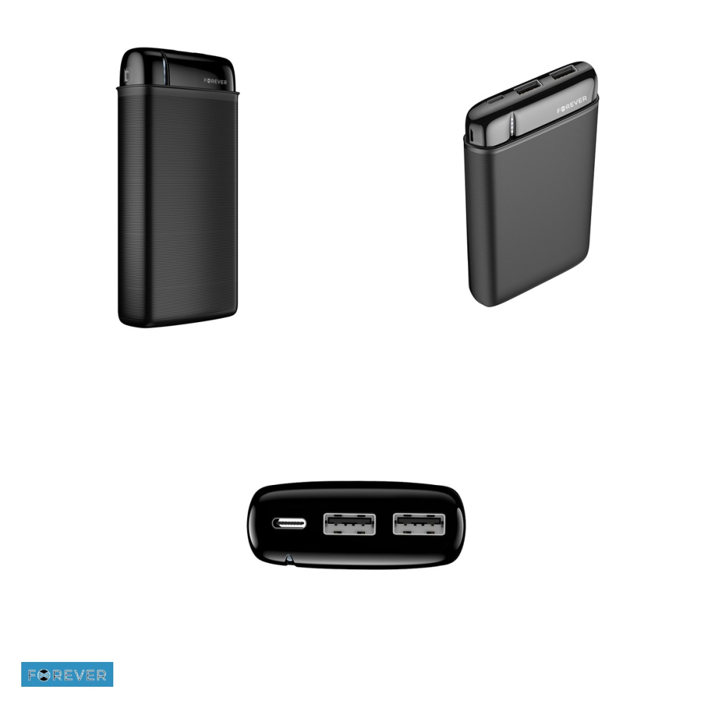 Baterie externa (power bank) Forever TB-100L, 20000 mAh, 2x USB-A + USB-C + microUSB, 10W, negru [5]