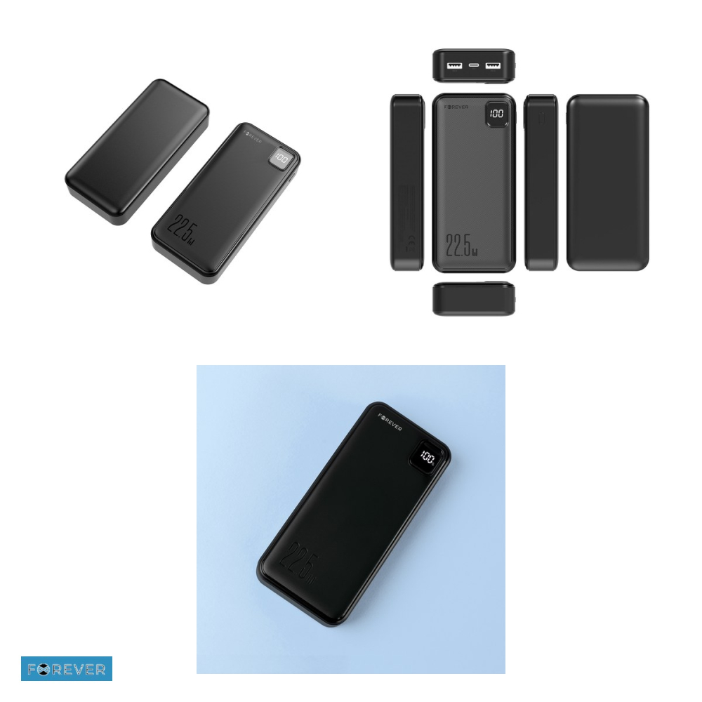 Baterie externa (power bank) Forever TB-300L, 20000 mAh, USB-A + USB-C, 22.5W, negru [4]