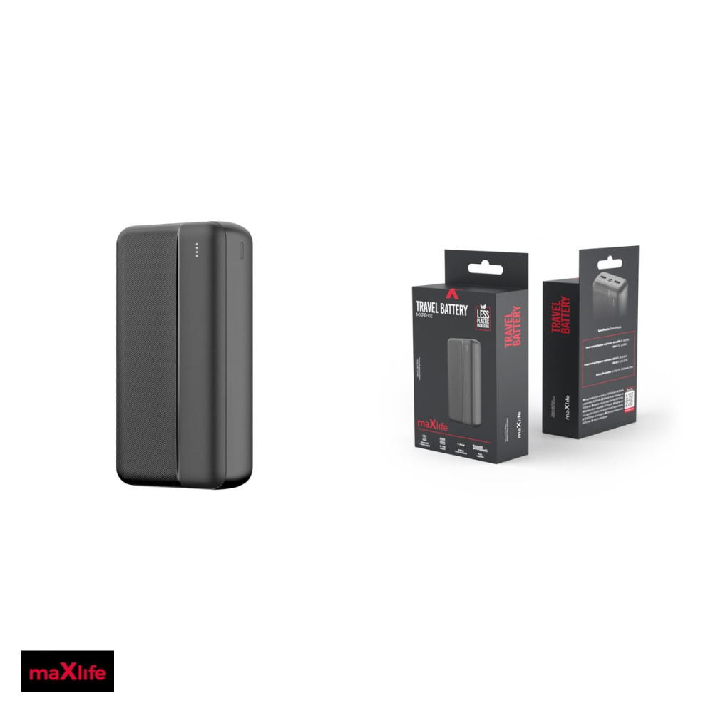Baterie externa (power bank) Maxlife MXPB-02, 30000 mAh, 2x USB-A + USB-C + microUSB, 10W, cu cablu inclus, negru [4]