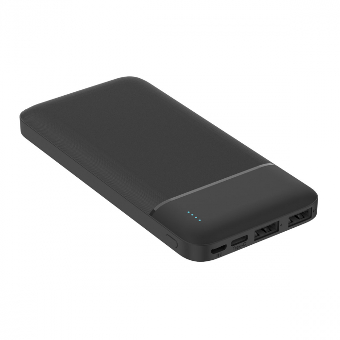 Baterie externa, powerbank Platinet 45720, 10000 mAH li-polimer, 2 x USB, 1 x Type C, 1 x microUSB, LED, negru [4]