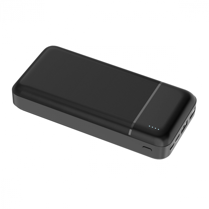 Baterie externa, powerbank Platinet 45722, 20000 mAH li-polimer, 2 x USB, 1 x Type C, 1 x microUSB, LED, negru [4]