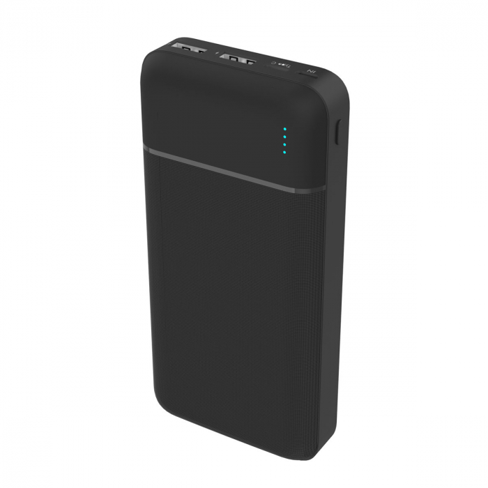 Baterie externa, powerbank Platinet 45722, 20000 mAH li-polimer, 2 x USB, 1 x Type C, 1 x microUSB, LED, negru [3]