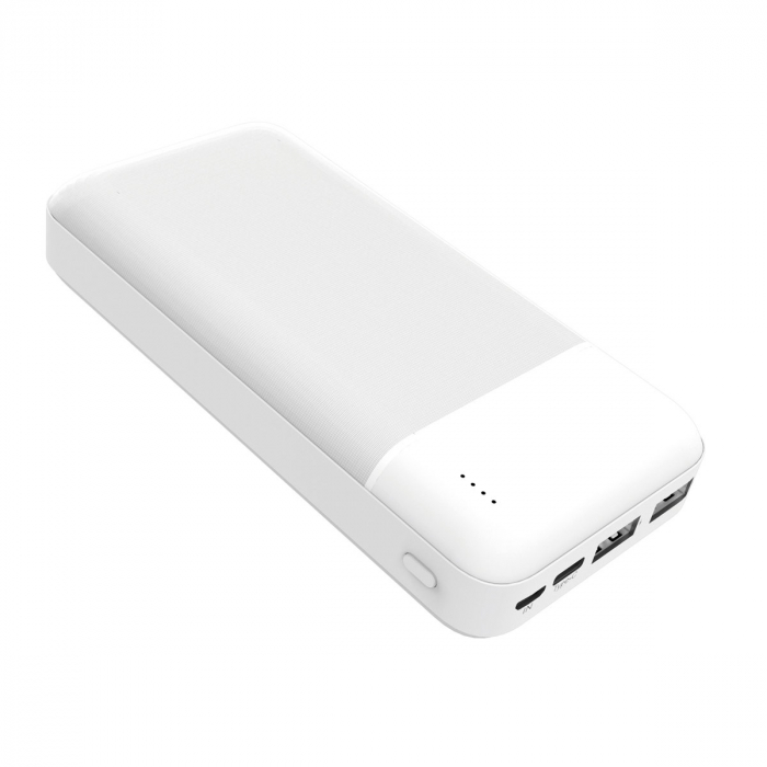 Baterie externa, powerbank Platinet 45723, 20000 mAH li-polimer, 2 x USB, 1 x Type C, 1 x microUSB, LED, alb [3]