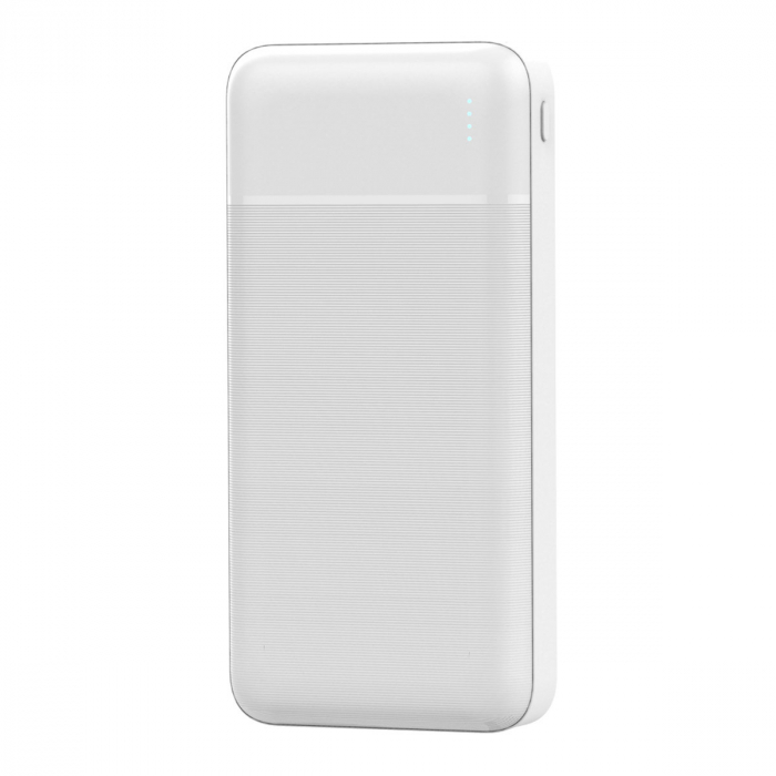 Baterie externa, powerbank Platinet 45723, 20000 mAH li-polimer, 2 x USB, 1 x Type C, 1 x microUSB, LED, alb [2]