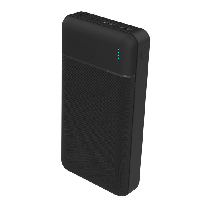 Baterie externa, powerbank Platinet 45724, 30000 mAH li-polimer, 2 x USB, 1 x Type C, 1 x microUSB, LED, negru [4]