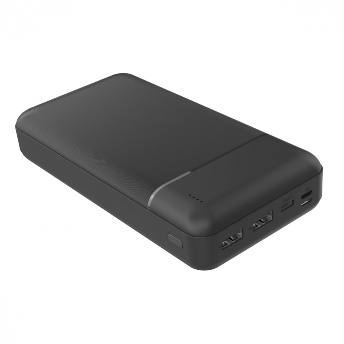 Baterie externa, powerbank Platinet 45724, 30000 mAH li-polimer, 2 x USB, 1 x Type C, 1 x microUSB, LED, negru [3]