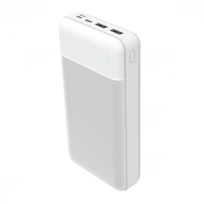 Baterie externa, powerbank Platinet 45725, 30000 mAH li-polimer, 2 x USB, 1 x Type C, 1 x microUSB, LED, alb [2]