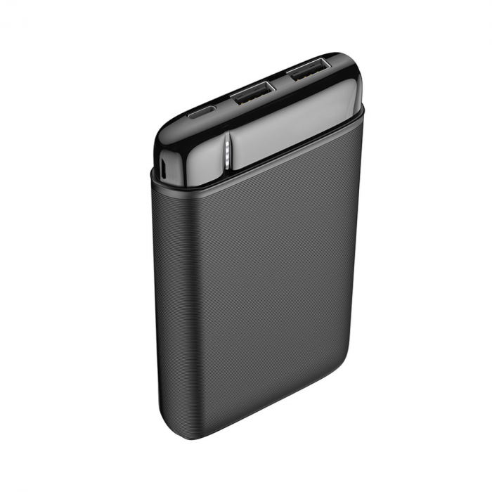 Baterie externa tip powerbank, 20000 mAH, 2 x USB, 1 x Type C, 1 x microUSB, indicator LED, neagra [2]