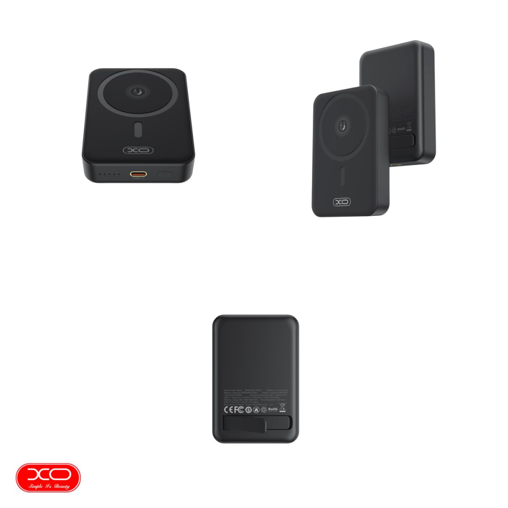 Baterie externa wireless magnetica (power bank) XO PR231, 10000 mAh, 2x USB-C, 20W, negru [4]