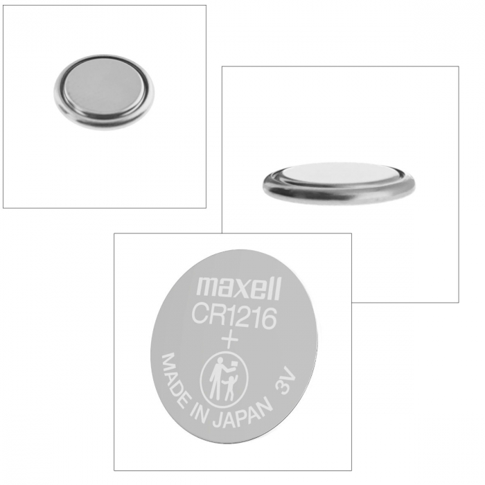 Baterie Lithium Maxell CR1216, 3V, tip moneda, 12.5mm diametru x 1.6mm inaltime, capacitate 25 mAh, in blister [2]