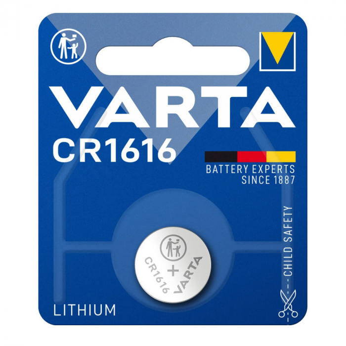 Baterie Litiu 3V CR1616, tip moneda, Varta 27098, in blister [1]