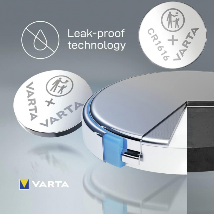 Baterie Litiu 3V CR1616, tip moneda, Varta 27098, in blister [4]