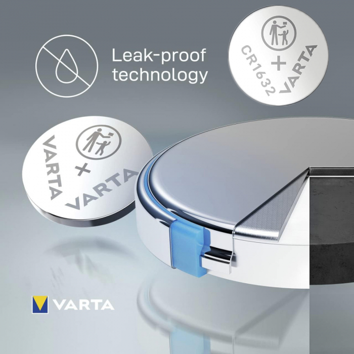 Baterie Litiu 3V CR1632, tip moneda, Varta 57623, in blister [4]