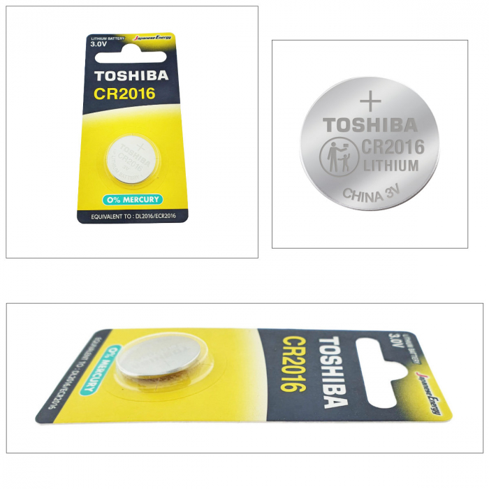 Baterie litiu 3V CR2016, tip moneda, Toshiba, in blister [2]