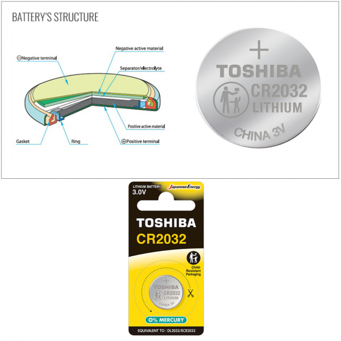 Baterie Litiu 3V CR2032 tip moneda, Toshiba 10806, in blister [3]