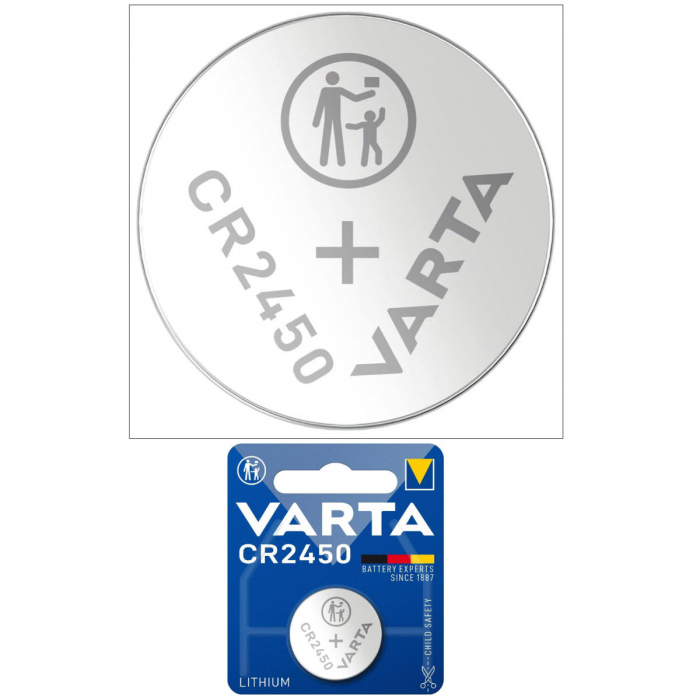 Baterie Litiu 3V CR2450, tip moneda, Varta 27097, in blister [2]