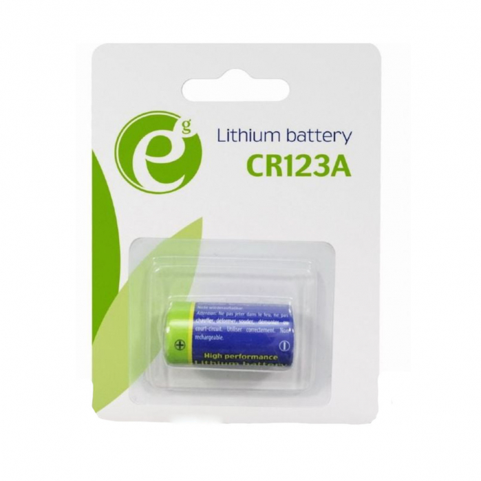 Baterie Litiu 3V CR123A, cilindrica, Energenie EG-BA-CR123-01, in blister, albastru cu verde [3]