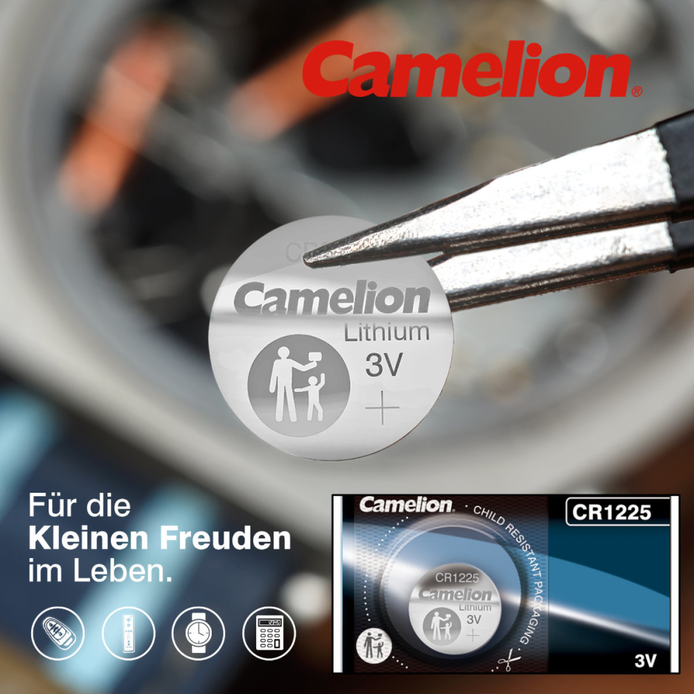 Baterie Litiu CR1225 3V 50mAh Camelion pentru Chei Auto, Calculatoare, Aparate Medicale [7]