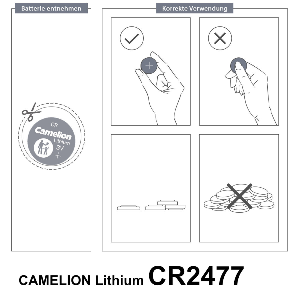 Baterie Litiu CR2477 / BR2477 3V 1000mAh, Dimensiuni 24.5x7.7 mm, Pentru Dispozitive cu Consum Mare, Aparate Medicale, Alarme, Camelion [9]