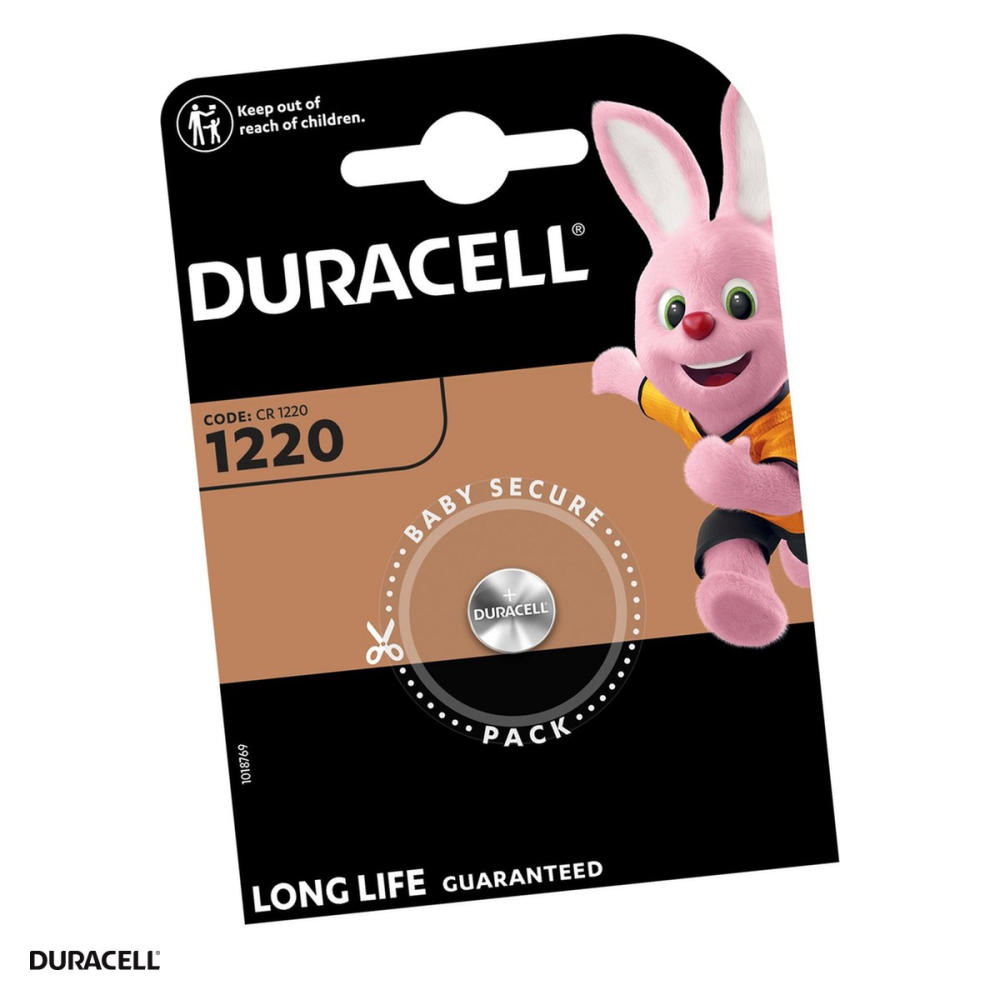 Baterie litiu Duracell CR1220, litiu - dioxid de mangan, 3 V, 36 mAh, 12.5 x 2.0 mm, in blister [1]