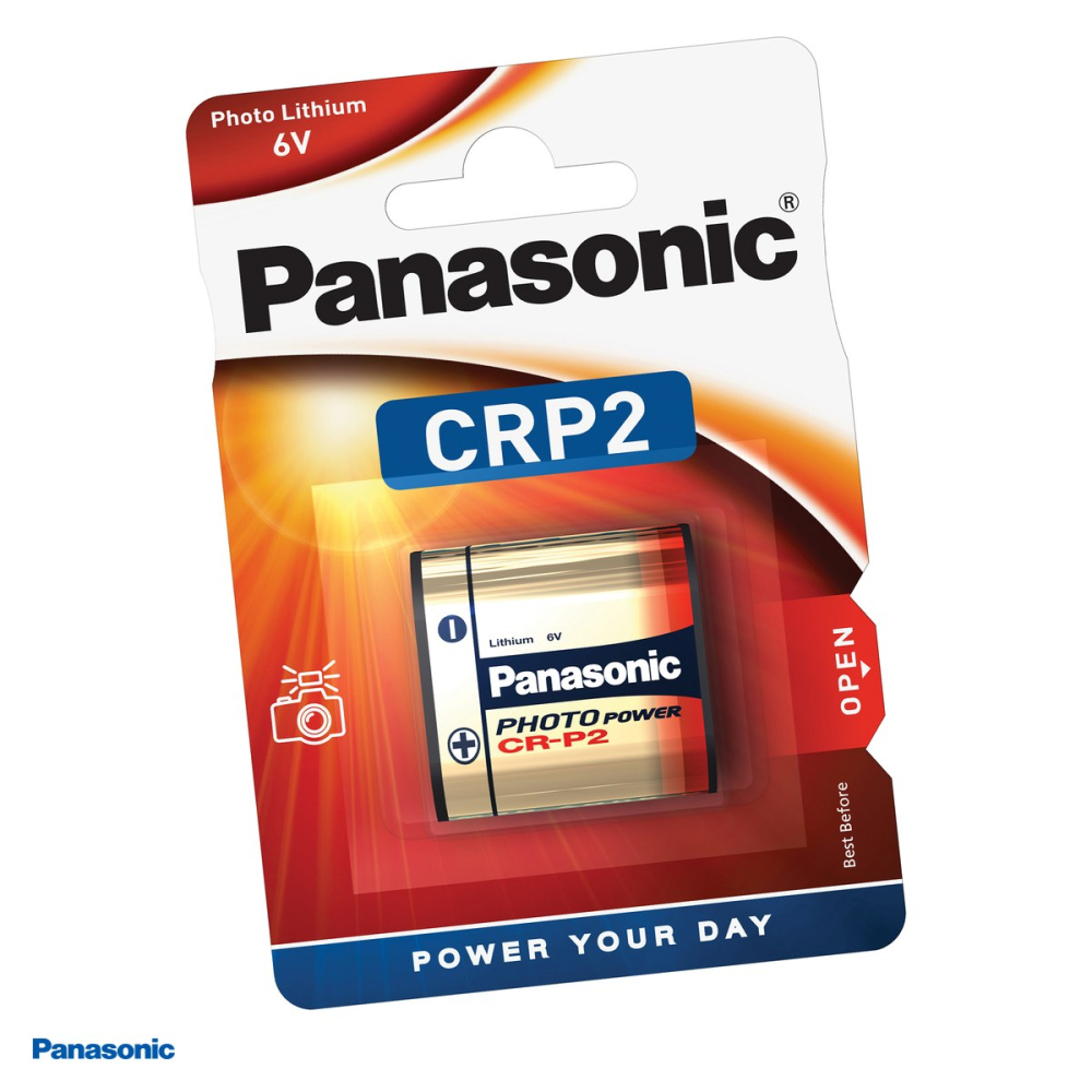 Baterie litiu Panasonic CR-P2, 6 V, 1400 mAh, Li-MnO2, echivalent CRP2, DL223, 223, 35 x 19.5 x 36 mm, baterie foto, in blister [1]