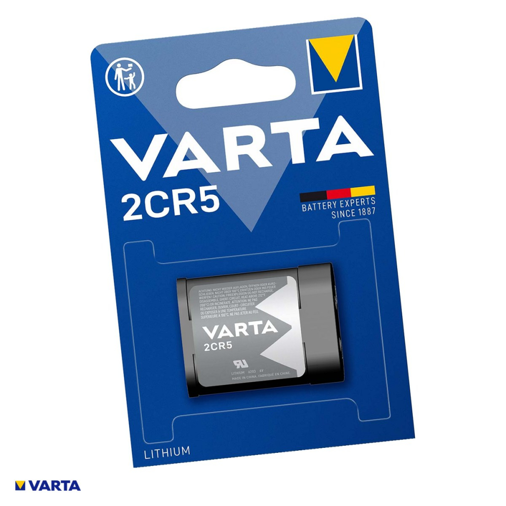 Baterie litiu VARTA 2CR5, 6 V, 1400 mAh, Li-MnO2, echivalent DL245, EL2CR5, 34 x 17 x 45 mm, baterie foto, in blister [1]