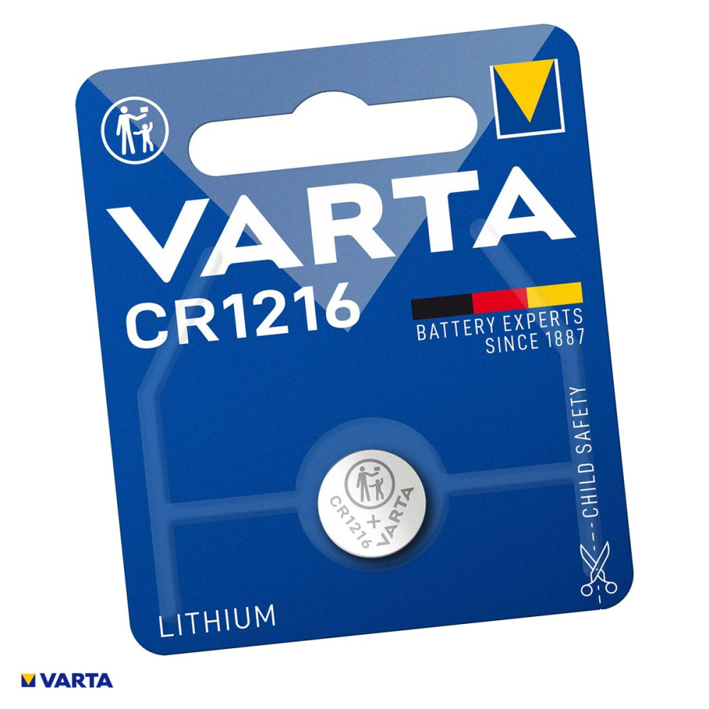 Baterie litiu VARTA CR1216, litiu - dioxid de mangan, 3 V, 27 mAh, 12.5 x 1.6 mm, in blister [1]